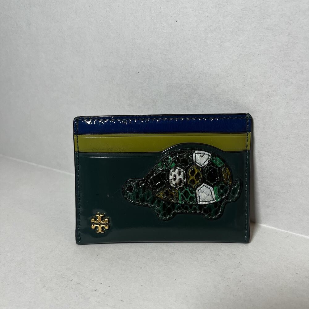 Tory Burch Turtle Medium Wallet patent card holder case